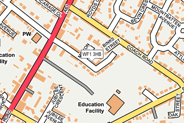 WF1 3HB map - OS OpenMap – Local (Ordnance Survey)