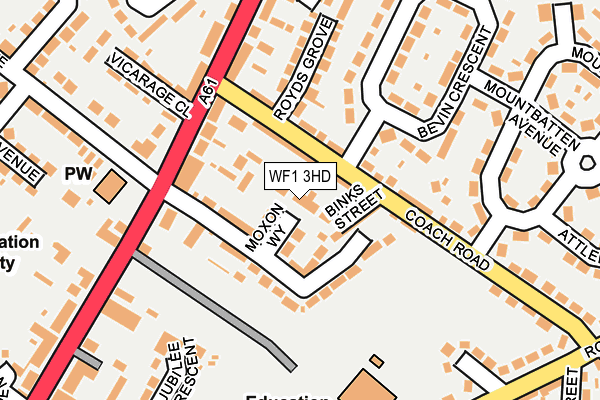 WF1 3HD map - OS OpenMap – Local (Ordnance Survey)