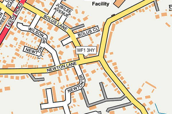 WF1 3HY map - OS OpenMap – Local (Ordnance Survey)