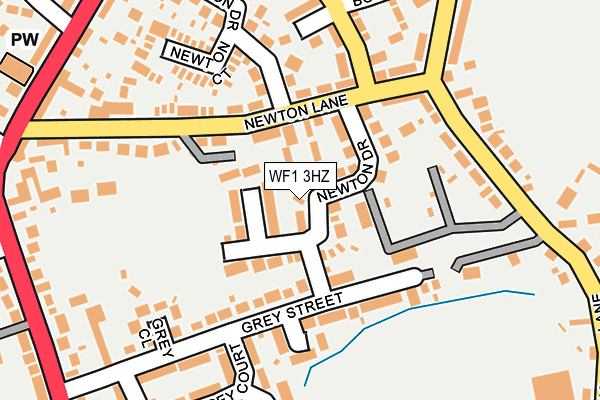 WF1 3HZ map - OS OpenMap – Local (Ordnance Survey)