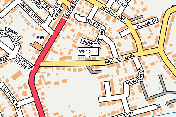 WF1 3JD map - OS OpenMap – Local (Ordnance Survey)