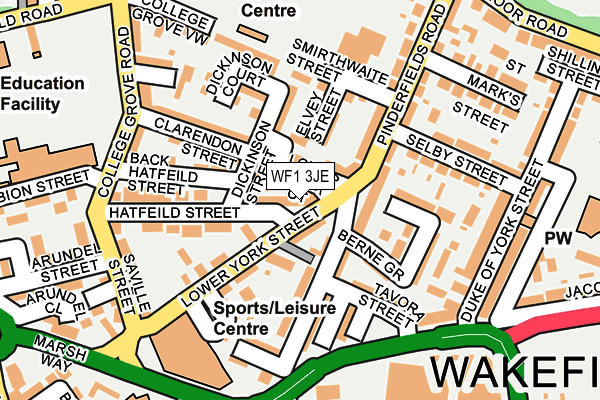 WF1 3JE map - OS OpenMap – Local (Ordnance Survey)