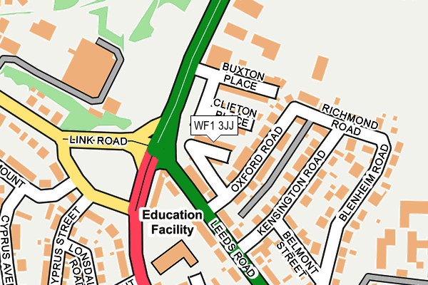 WF1 3JJ map - OS OpenMap – Local (Ordnance Survey)