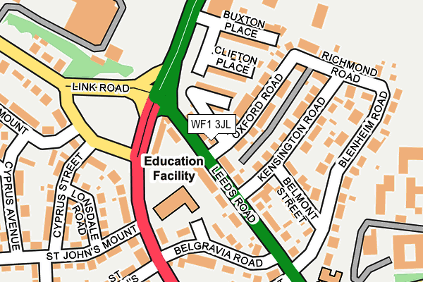 WF1 3JL map - OS OpenMap – Local (Ordnance Survey)