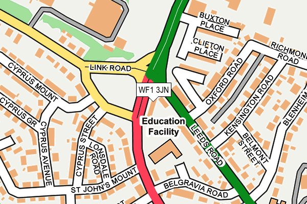 WF1 3JN map - OS OpenMap – Local (Ordnance Survey)