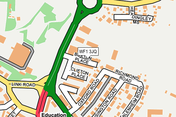 WF1 3JQ map - OS OpenMap – Local (Ordnance Survey)