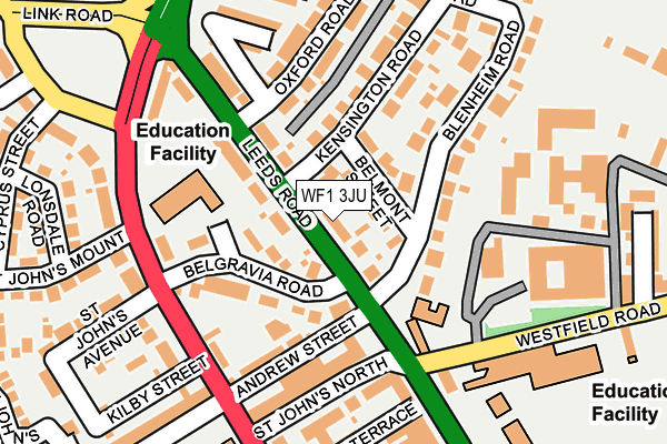 WF1 3JU map - OS OpenMap – Local (Ordnance Survey)
