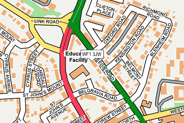 WF1 3JW map - OS OpenMap – Local (Ordnance Survey)