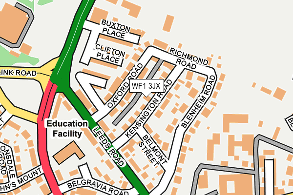 WF1 3JX map - OS OpenMap – Local (Ordnance Survey)