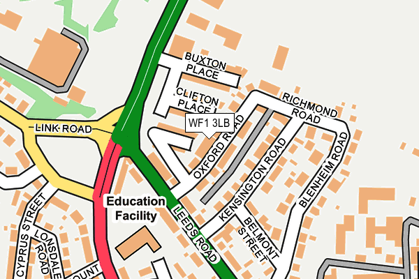 WF1 3LB map - OS OpenMap – Local (Ordnance Survey)