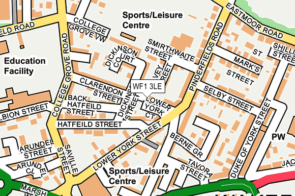 WF1 3LE map - OS OpenMap – Local (Ordnance Survey)