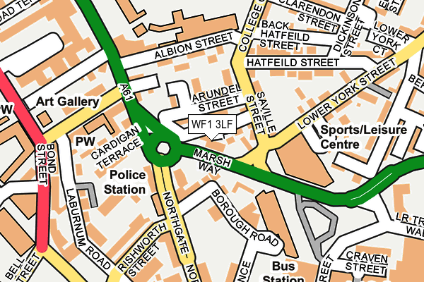 WF1 3LF map - OS OpenMap – Local (Ordnance Survey)