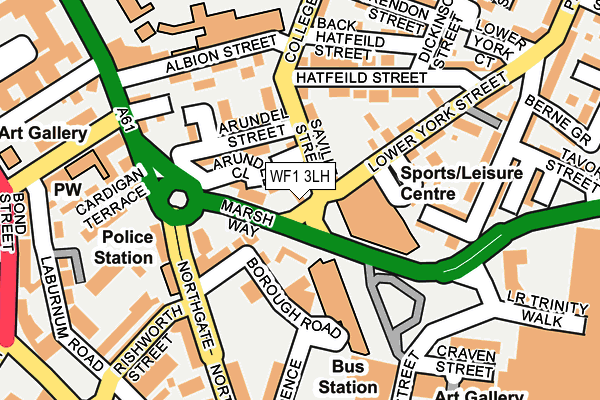 WF1 3LH map - OS OpenMap – Local (Ordnance Survey)