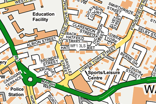 WF1 3LS map - OS OpenMap – Local (Ordnance Survey)