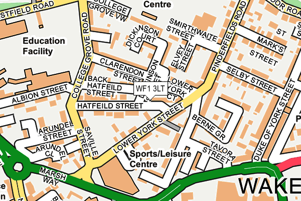 WF1 3LT map - OS OpenMap – Local (Ordnance Survey)