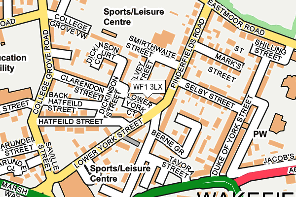 WF1 3LX map - OS OpenMap – Local (Ordnance Survey)