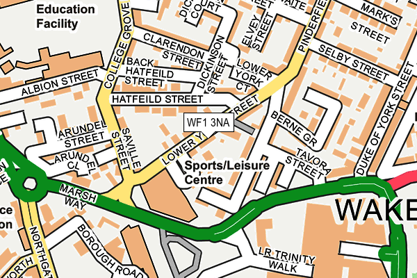 WF1 3NA map - OS OpenMap – Local (Ordnance Survey)