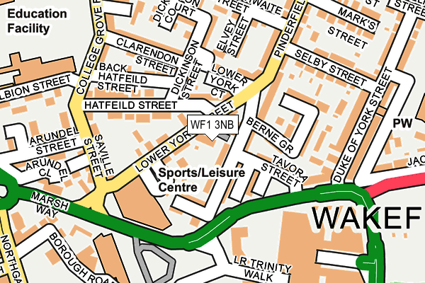 WF1 3NB map - OS OpenMap – Local (Ordnance Survey)