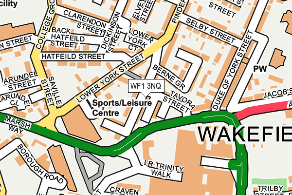 WF1 3NQ map - OS OpenMap – Local (Ordnance Survey)