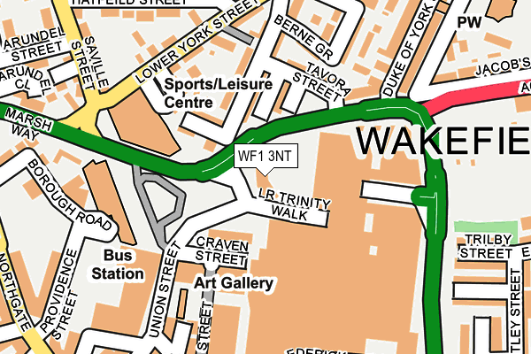 WF1 3NT map - OS OpenMap – Local (Ordnance Survey)
