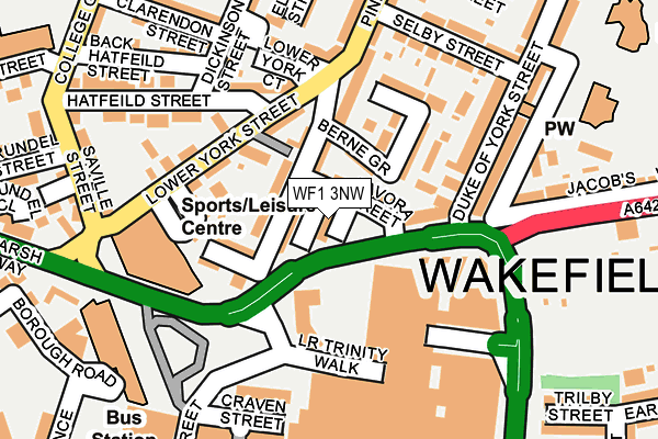 WF1 3NW map - OS OpenMap – Local (Ordnance Survey)