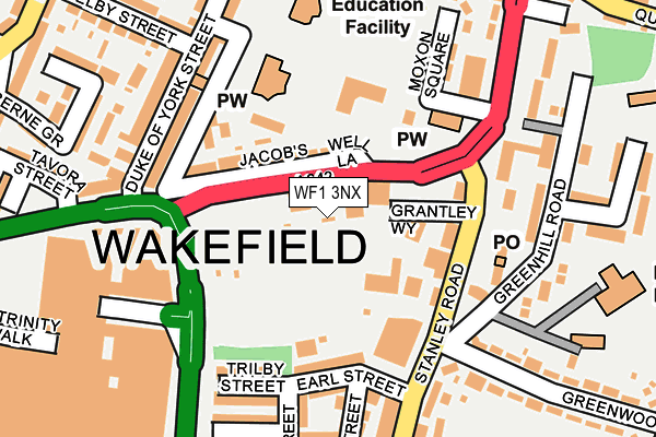 WF1 3NX map - OS OpenMap – Local (Ordnance Survey)