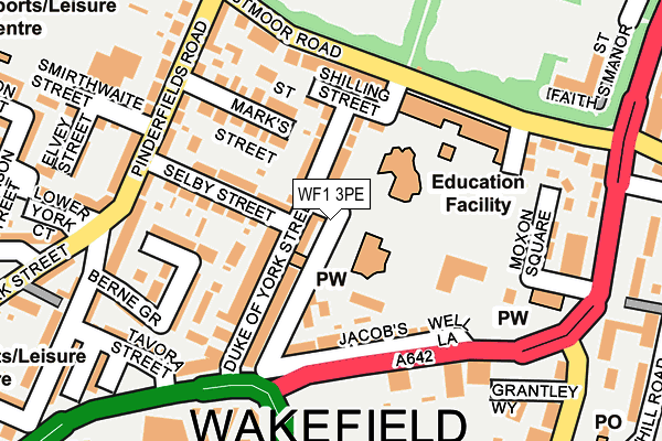 WF1 3PE map - OS OpenMap – Local (Ordnance Survey)