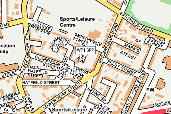 WF1 3PP map - OS OpenMap – Local (Ordnance Survey)