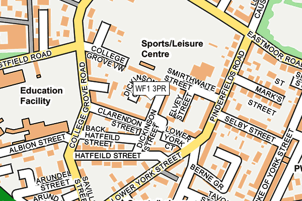 WF1 3PR map - OS OpenMap – Local (Ordnance Survey)