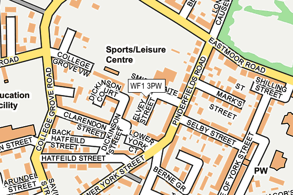 WF1 3PW map - OS OpenMap – Local (Ordnance Survey)