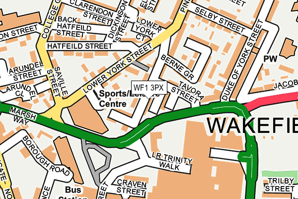 WF1 3PX map - OS OpenMap – Local (Ordnance Survey)