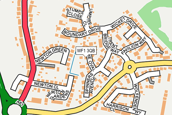WF1 3QB map - OS OpenMap – Local (Ordnance Survey)