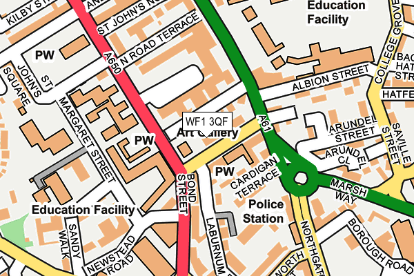 WF1 3QF map - OS OpenMap – Local (Ordnance Survey)