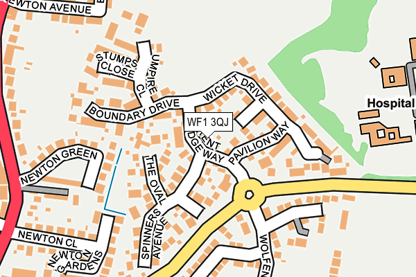 WF1 3QJ map - OS OpenMap – Local (Ordnance Survey)
