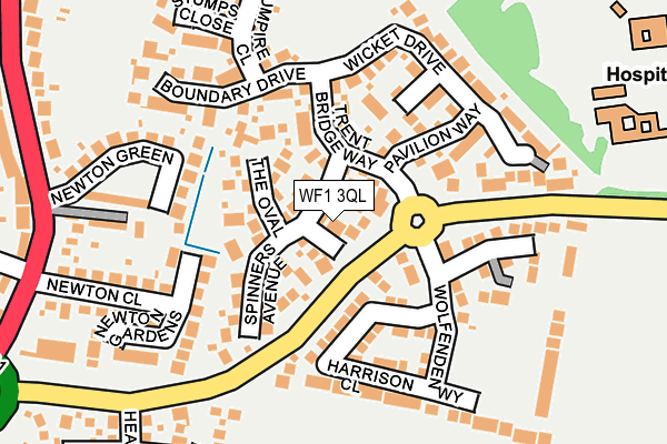 WF1 3QL map - OS OpenMap – Local (Ordnance Survey)