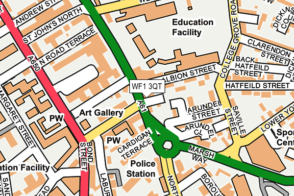 WF1 3QT map - OS OpenMap – Local (Ordnance Survey)