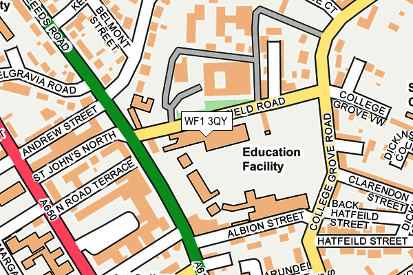 WF1 3QY map - OS OpenMap – Local (Ordnance Survey)