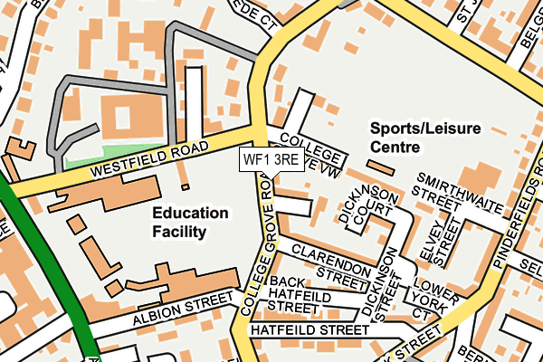 WF1 3RE map - OS OpenMap – Local (Ordnance Survey)