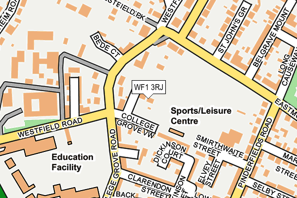 WF1 3RJ map - OS OpenMap – Local (Ordnance Survey)