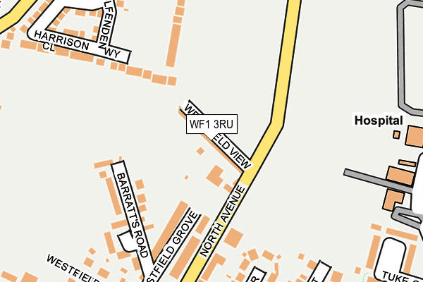 WF1 3RU map - OS OpenMap – Local (Ordnance Survey)