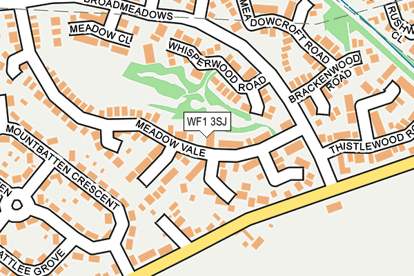 WF1 3SJ map - OS OpenMap – Local (Ordnance Survey)