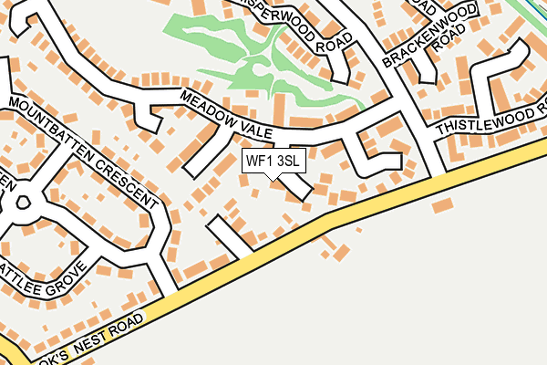 WF1 3SL map - OS OpenMap – Local (Ordnance Survey)