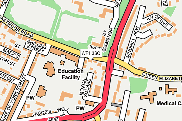 WF1 3SQ map - OS OpenMap – Local (Ordnance Survey)