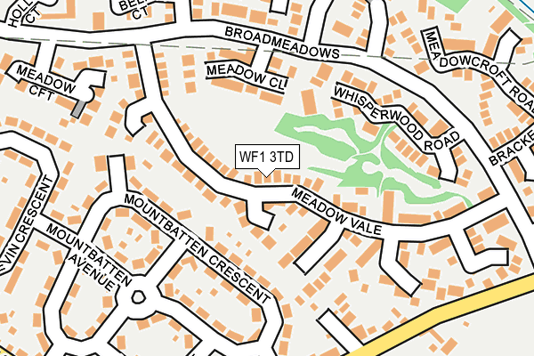 WF1 3TD map - OS OpenMap – Local (Ordnance Survey)