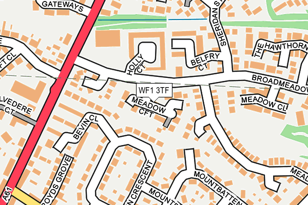 WF1 3TF map - OS OpenMap – Local (Ordnance Survey)