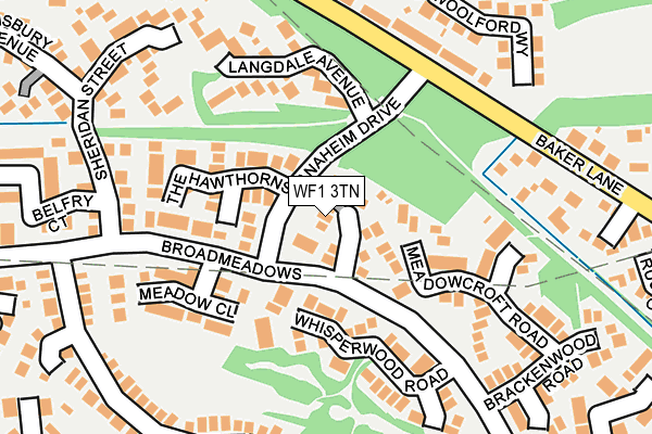 WF1 3TN map - OS OpenMap – Local (Ordnance Survey)