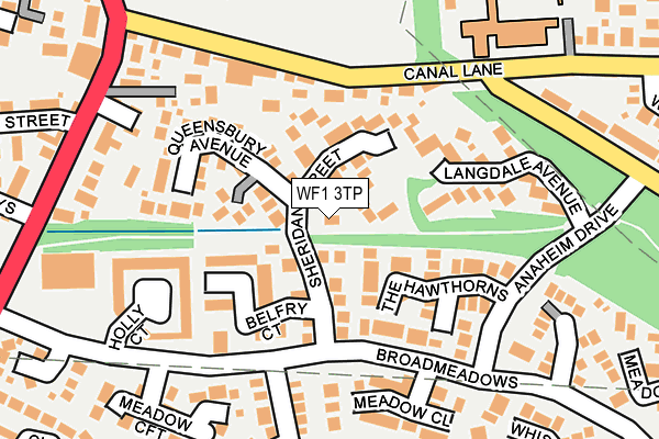 WF1 3TP map - OS OpenMap – Local (Ordnance Survey)