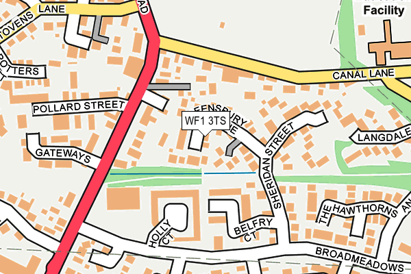 WF1 3TS map - OS OpenMap – Local (Ordnance Survey)