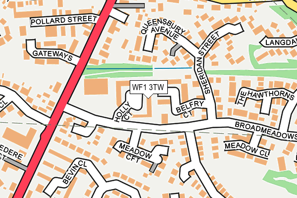 WF1 3TW map - OS OpenMap – Local (Ordnance Survey)