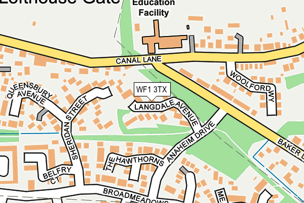 WF1 3TX map - OS OpenMap – Local (Ordnance Survey)